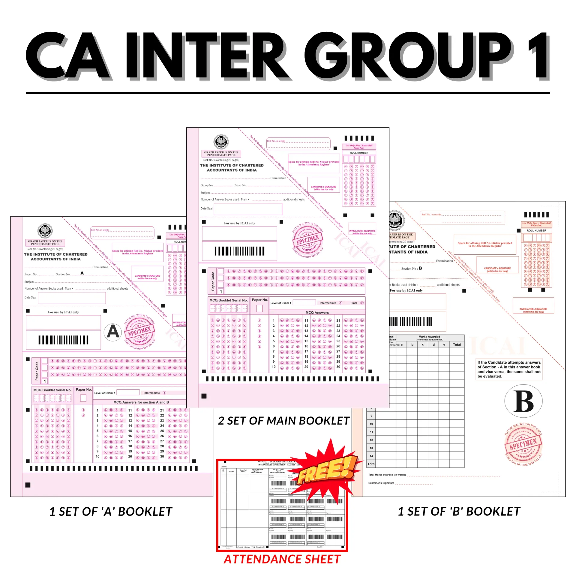CA INTER GROUP 1  ANSWER PRACTICE BOOKLET