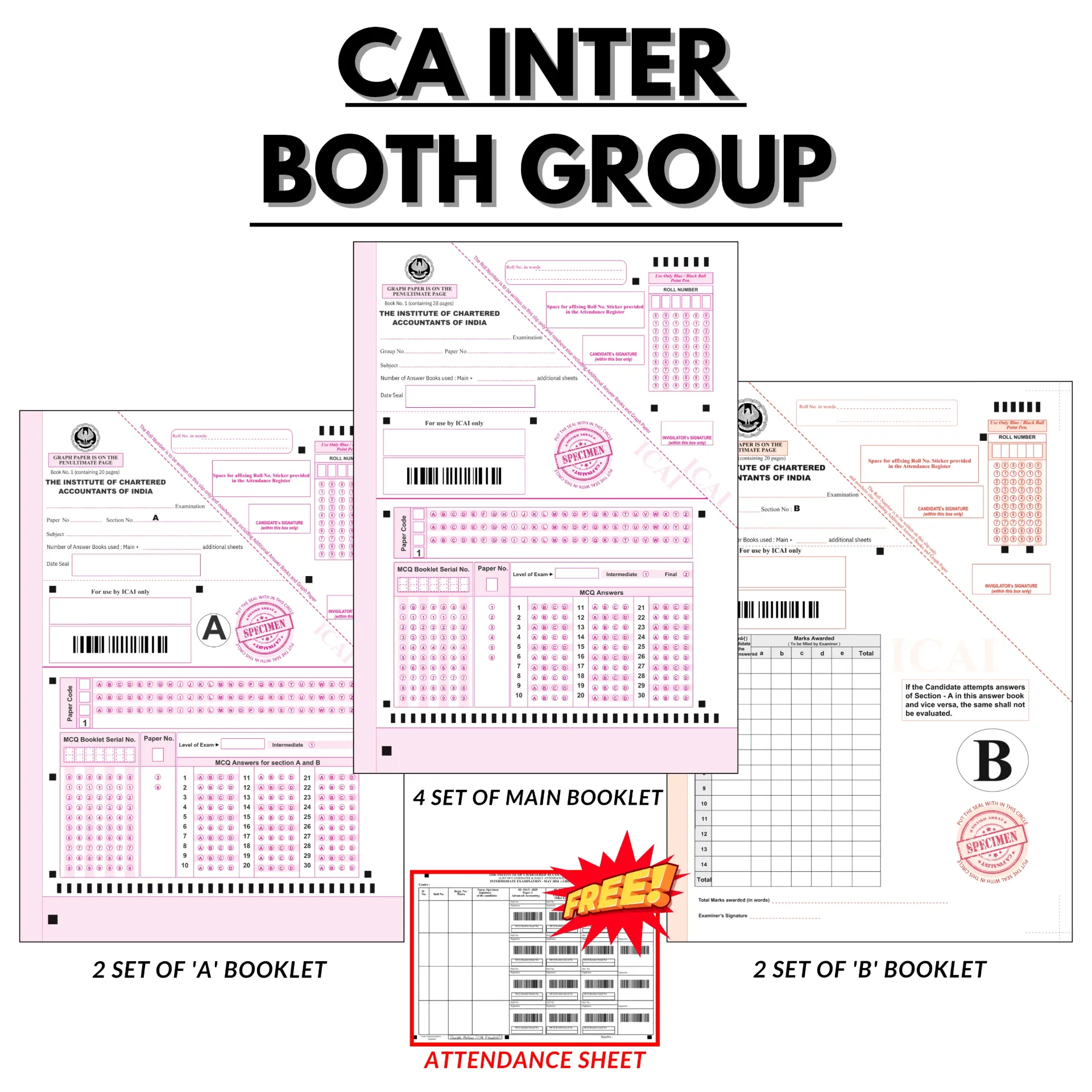 CA INTER BOTH GROUPS ANSWER PRACTICE BOOKLET