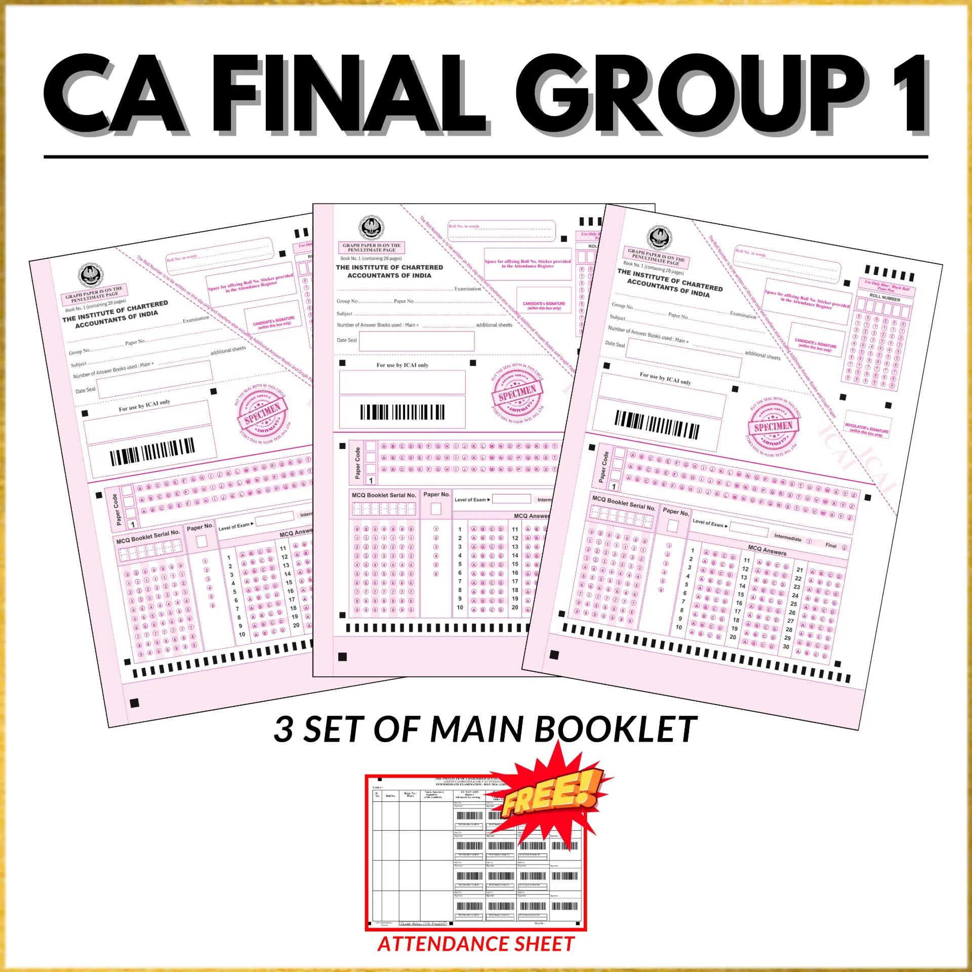 CA FINAL GROUP 1 ANSWER PRACTICE BOOKLET